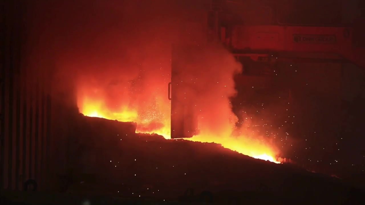 Sarda Group electric arc furnace — 1,800°C molten rock